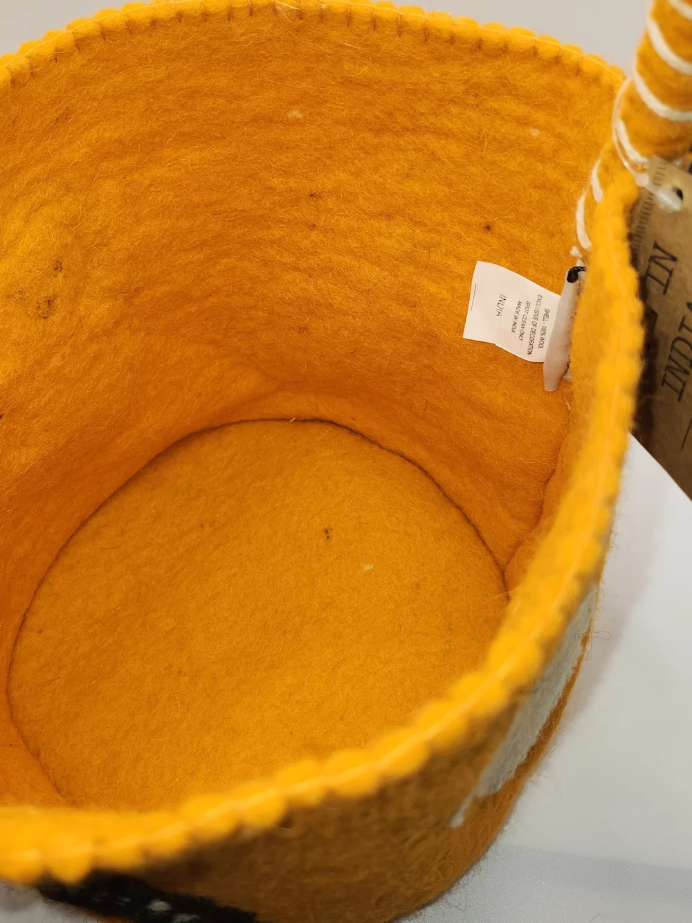 Anvil Orange Felt Halloween Basket with Handle
